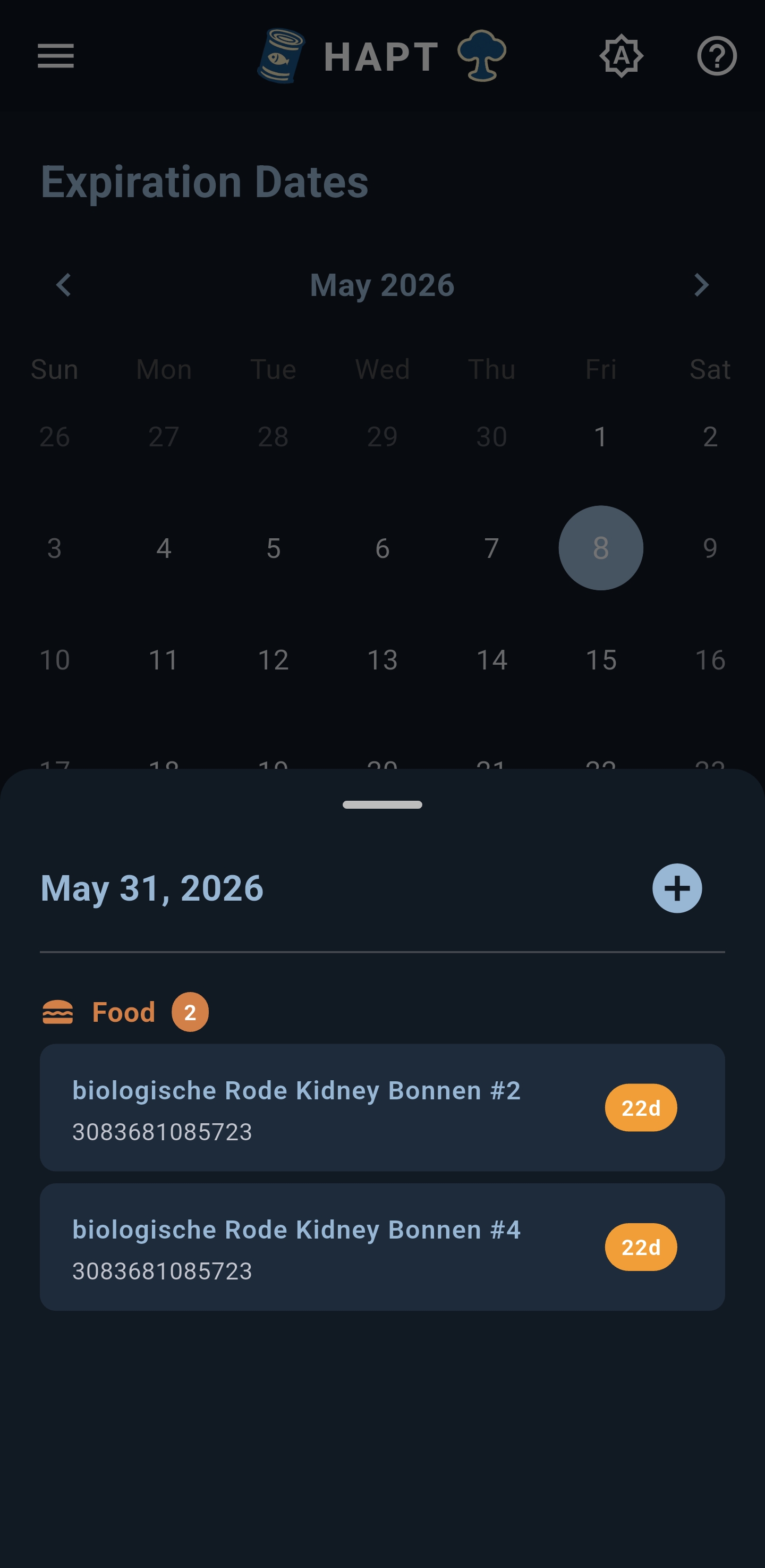 Calendar day detail