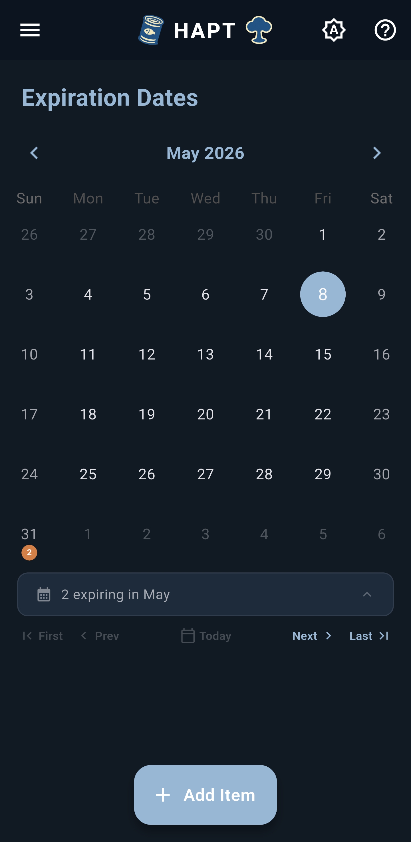 Calendar month view