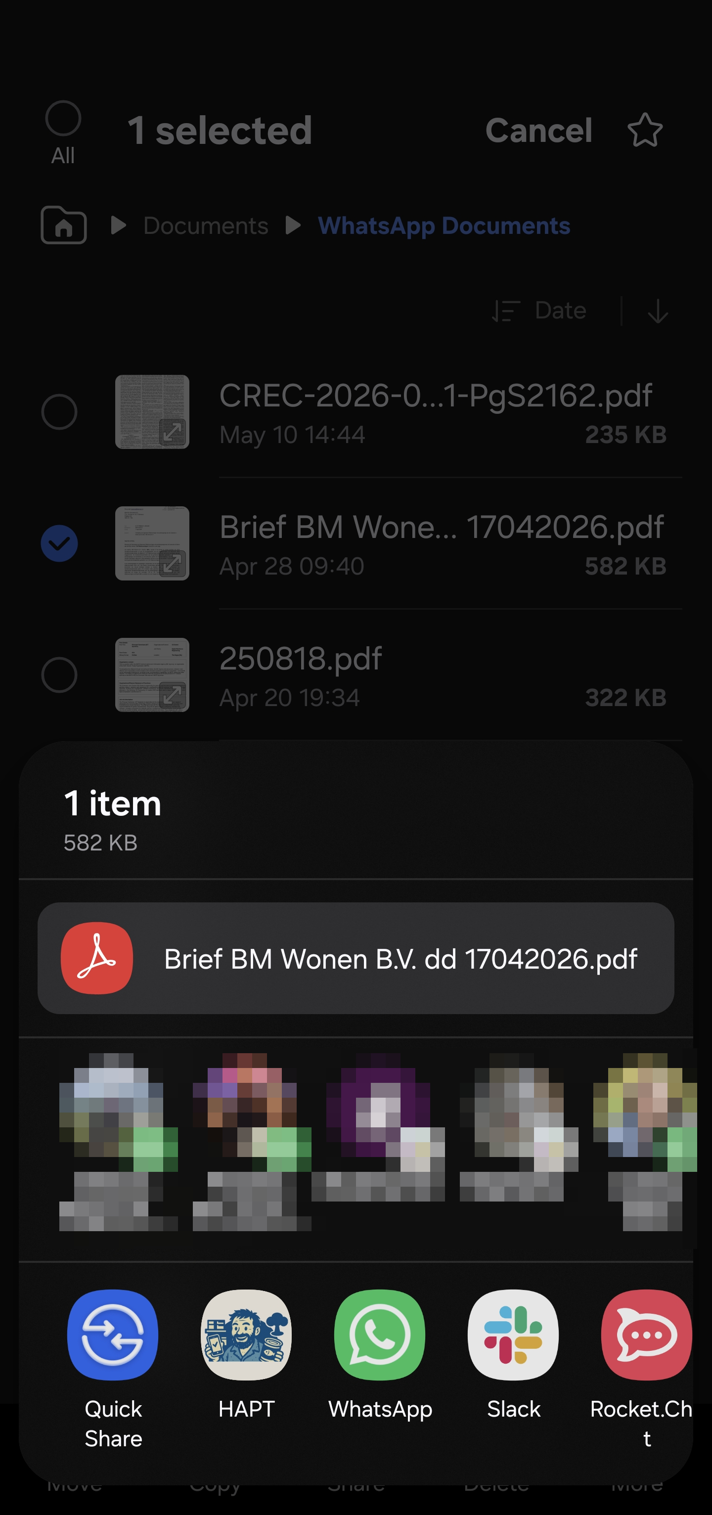 HAPT in Android share sheet